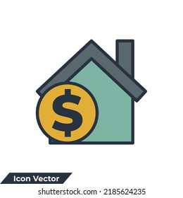 Logo des Homedarlehens, Vektorgrafik. Haus mit Dollarbildvorlage für Grafik- und Webdesign-Kollektion