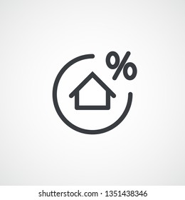 Home Loan Icon. Mortgage sign icon. Real estate symbol. Bank loans. Discount