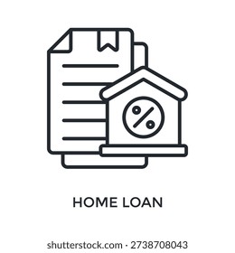 Home Loan Icon Outline Style. Vector Illustration For Graphic Design