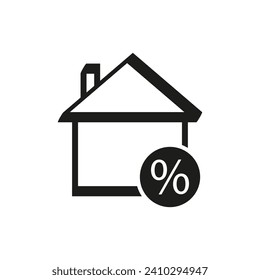 Home loan icon. Real estate symbol. Bank loans. Mortgage sign icon. Vector illustration. EPS 10.