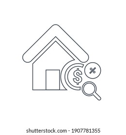 Home loan icon. Home share, money,  insurance, security, protection icon.