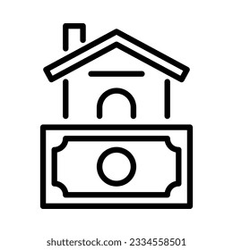 Home Loan Icon. Simple design. Line vector. Isolate on white background.