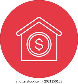 Imagen vectorial del icono Préstamo residencial. También se puede usar para aplicaciones web, aplicaciones móviles y medios impresos.
