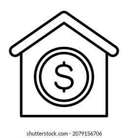 Imagen vectorial del icono Préstamo residencial. También se puede usar para aplicaciones web, aplicaciones móviles y medios impresos.