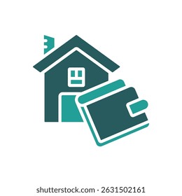home loan icon. vector.Editable stroke.linear style sign for use web design,logo.Symbol illustration.