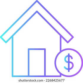 Home loan Icons with purple blue outline style