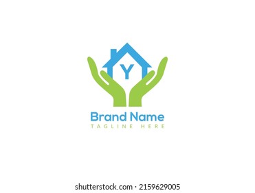 Home Loan Logo On Letter Y Template. Home Loan On Y Letter, Initial Home Loan Sign Concept Template