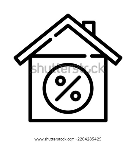 Home loan outline icon. Home loan, reverse mortgage and saving for a real estate. For business and payments. Vector Illustration.