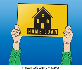 Home loan sign, vector format