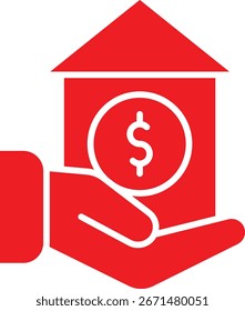 Ilustración de ícono de Vector único de préstamo de vivienda