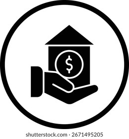 Ilustración de ícono de Vector único de préstamo de vivienda