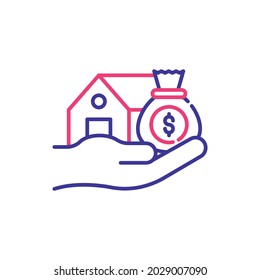 Home loan vector 2 colours icon style illustration. EPS 10 file