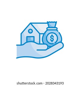 Home loan vector blue colours icon style illustration. EPS 10 file