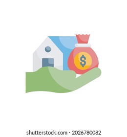 Home loan vector flat icon style illustration. EPS 10 file