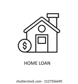 Home Loan Vector Outline Icon Design illustration. Fintech Symbol on White background EPS 10 File