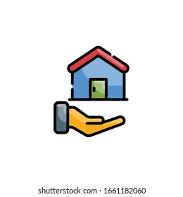 Home Loan Vector Style illustration. Business and Finance Filled Outline Icon.
