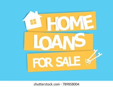 Home Loans. Interest Zero Percent. Vector Illustration Flat Design.