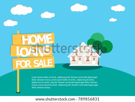 Home loans. Interest zero percent. vector illustration flat design.