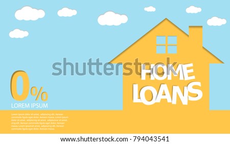 Home loans. Interest zero percent. vector illustration flat design.