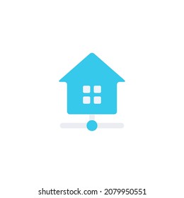 icono de red de área local hogar estilo plano diseño gráfico vectorial