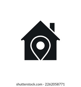 Home, location, freelance simple glyph icon. Remote work vector solid isolated black illustration.