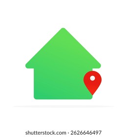 home location icon, colored flat vector. modern and minimalist design.