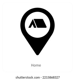 Home and location icon concept