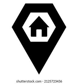 Home Location Icon With Cyberpunk Theme. Suitable for web design, logo, app.