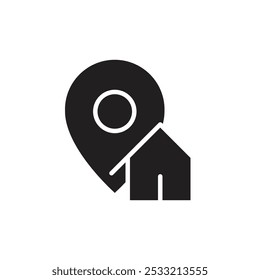 Icono de ubicación en casa Ilustración de línea plana
