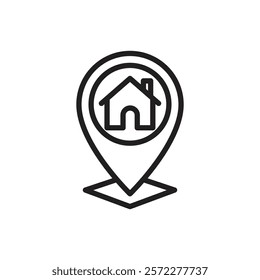 Home location icon Flat vector set outline
