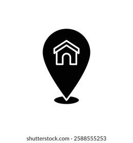 Home location icon Flat vector set outline