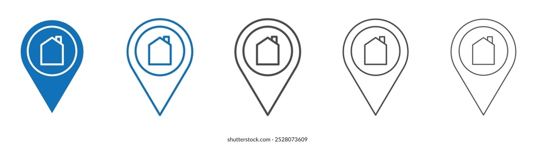 Home location icon Isolated flat vector in outline