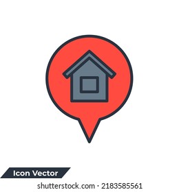 Home Location icon logo vector illustration. address symbol template for graphic and web design collection