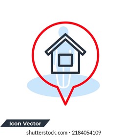 Icono de ubicación del hogar ilustración vectorial. plantilla de símbolo de dirección para colección de diseño gráfico y web