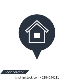 Home Location icon logo vector illustration. address symbol template for graphic and web design collection