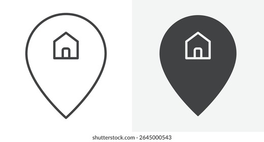 Home location icon Outline vector sign