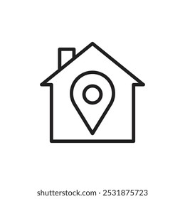 Home location icon Simple thin outline