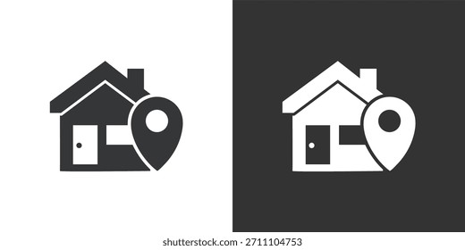 Home Location icon. Solid glyph series icon