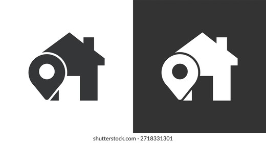 Home Location icon. Solid glyph series icon