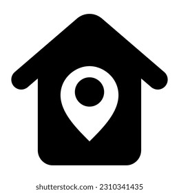 plantilla de icono de ubicación en casa con fondo transparente