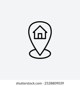 Home location icon in tree different line stroke sizes.