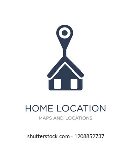 Home Location icon. Trendy flat vector Home Location icon on white background from Maps and Locations collection, vector illustration can be use for web and mobile, eps10