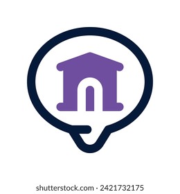 Symbol für den Wohnort. Vektorsymbol mit zwei Tönen für Ihre Website, Ihr Handy, Ihre Präsentation und Ihr Logo-Design.