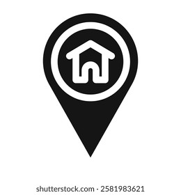 Home location icon Vector flat thin line illustration