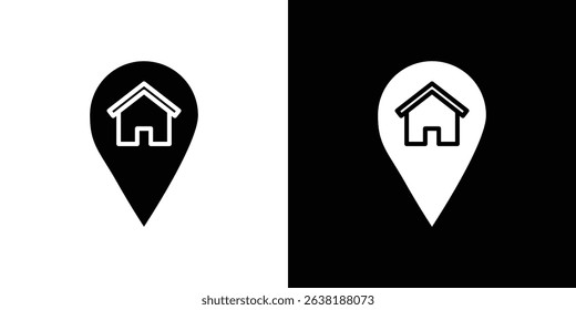 Home location icon Vector in flat style. Collection silhouettes