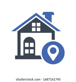 Icono de ubicación del hogar, gráficos vectoriales