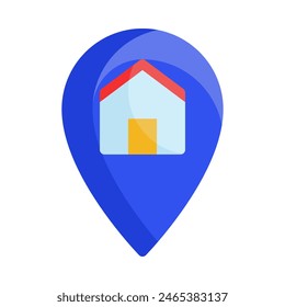 Icono de ubicación de inicio Ilustración vectorial en plano