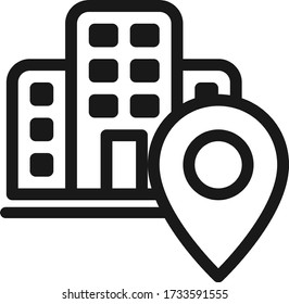 aislamiento vectorial de icono de ubicación en casa