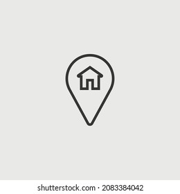 home location icon vector map