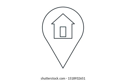 Home location icon vector. Simple flat symbol. Perfect  pictogram illustration on white background.
